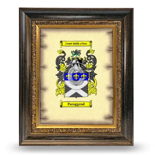 Paroggend Coat of Arms Framed - Heirloom