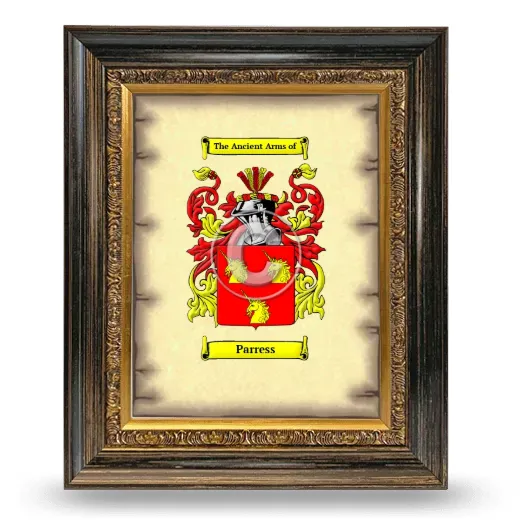 Parress Coat of Arms Framed - Heirloom