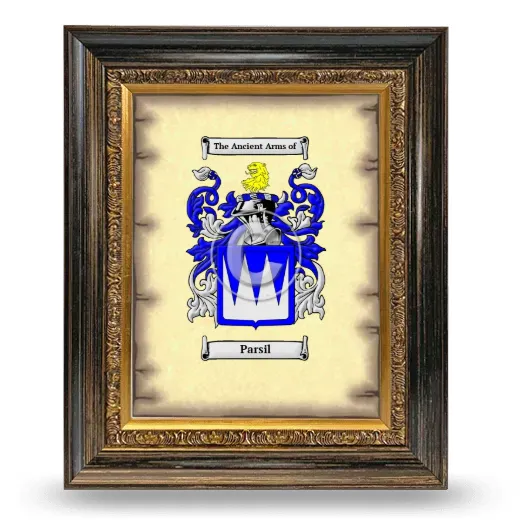 Parsil Coat of Arms Framed - Heirloom