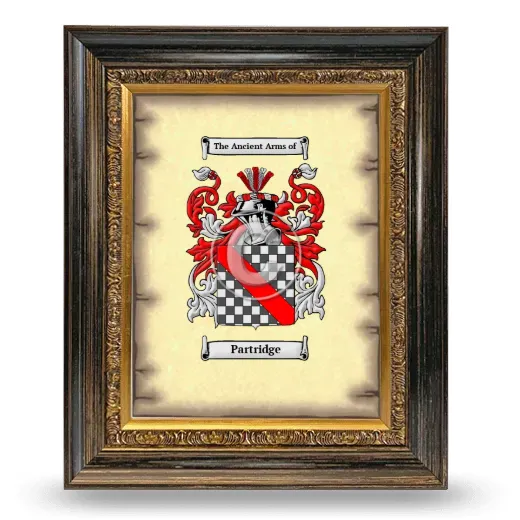 Partridge Coat of Arms Framed - Heirloom