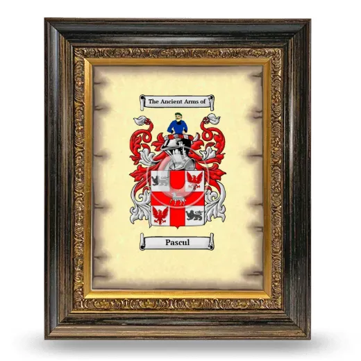 Pascul Coat of Arms Framed - Heirloom