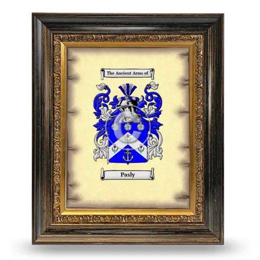 Pasly Coat of Arms Framed - Heirloom