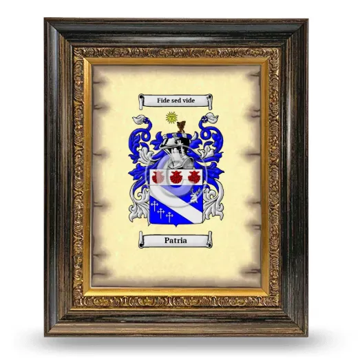 Patria Coat of Arms Framed - Heirloom