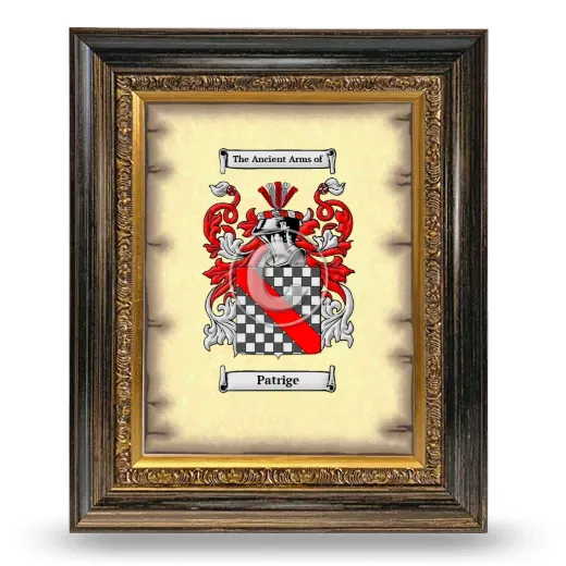 Patrige Coat of Arms Framed - Heirloom