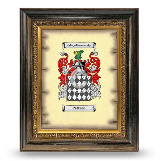 Patteen Coat of Arms Framed - Heirloom