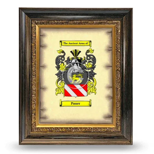 Pauer Coat of Arms Framed - Heirloom