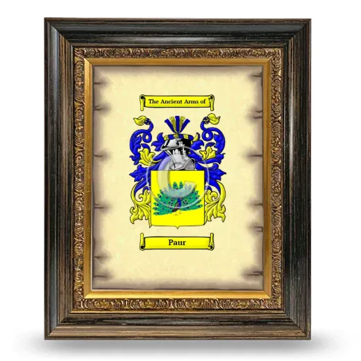 Paur Coat of Arms Framed - Heirloom