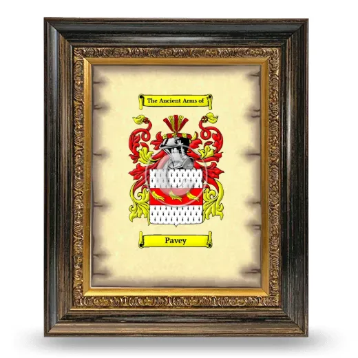 Pavey Coat of Arms Framed - Heirloom