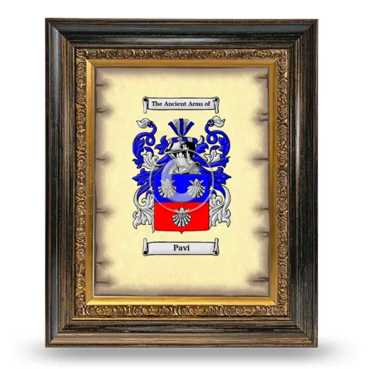Pavi Coat of Arms Framed - Heirloom