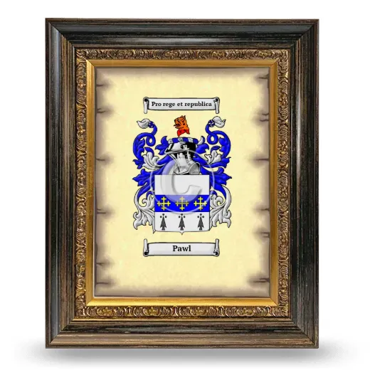 Pawl Coat of Arms Framed - Heirloom
