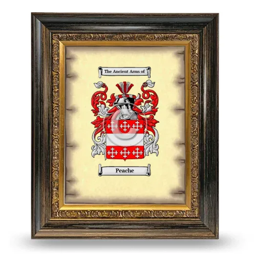 Peache Coat of Arms Framed - Heirloom