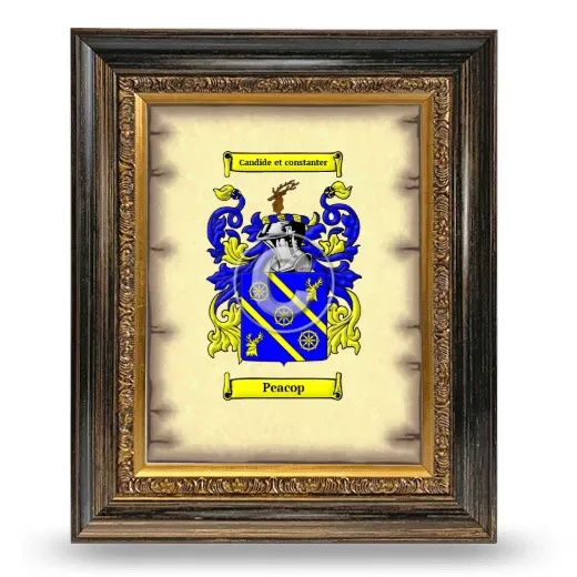 Peacop Coat of Arms Framed - Heirloom