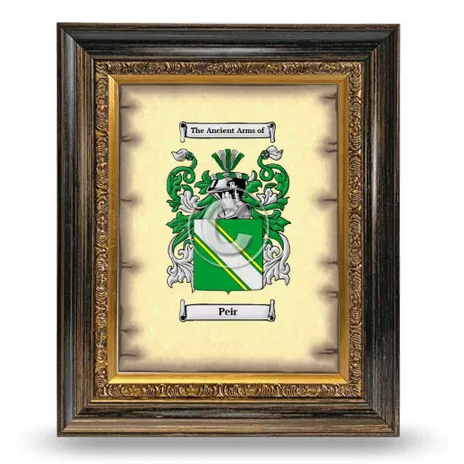 Peir Coat of Arms Framed - Heirloom