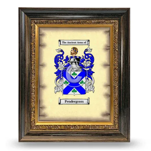 Pendergrass Coat of Arms Framed - Heirloom