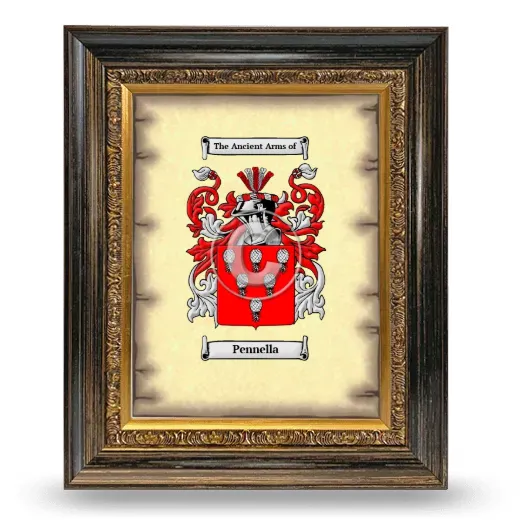 Pennella Coat of Arms Framed - Heirloom