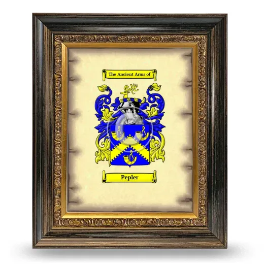 Pepler Coat of Arms Framed - Heirloom