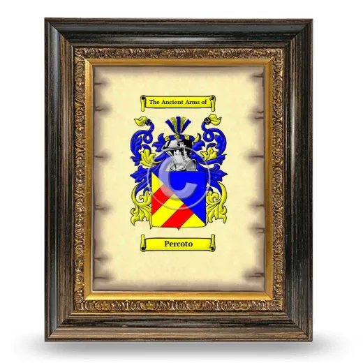 Percoto Coat of Arms Framed - Heirloom