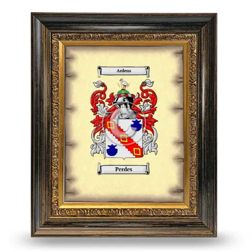 Perdes Coat of Arms Framed - Heirloom