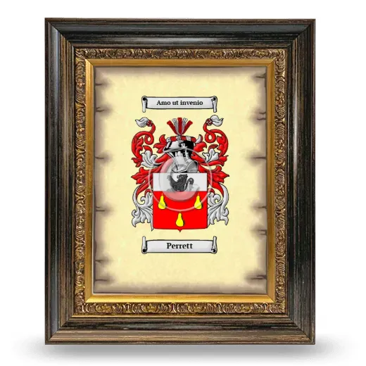 Perrett Coat of Arms Framed - Heirloom