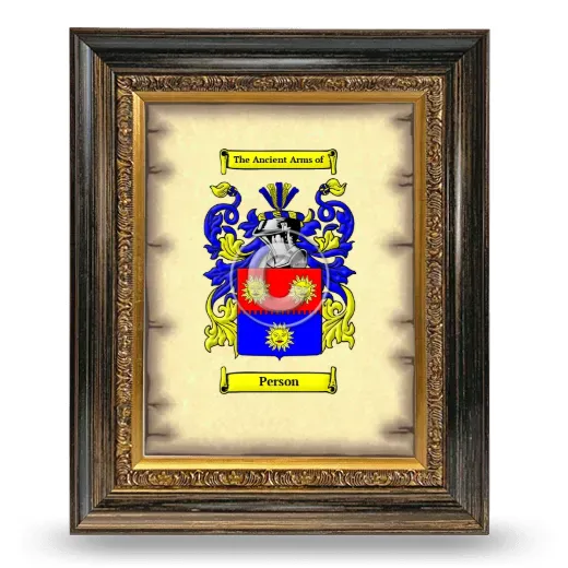 Person Coat of Arms Framed - Heirloom