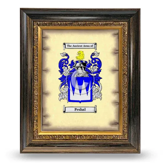 Peshal Coat of Arms Framed - Heirloom