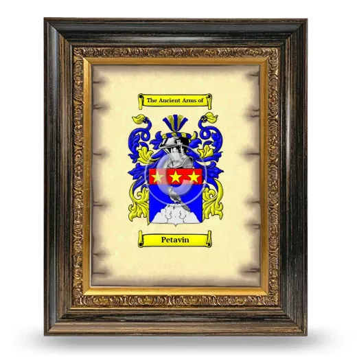 Petavin Coat of Arms Framed - Heirloom