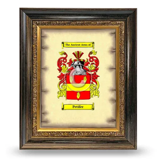 Petifer Coat of Arms Framed - Heirloom