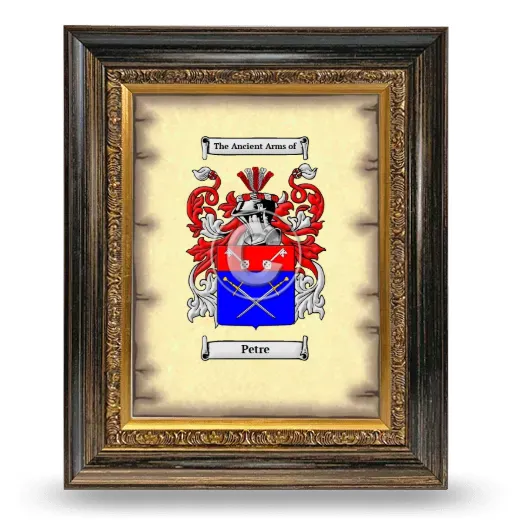 Petre Coat of Arms Framed - Heirloom