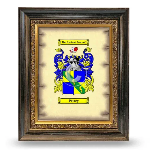 Pettey Coat of Arms Framed - Heirloom