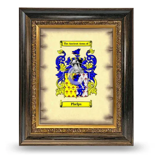 Phelps Coat of Arms Framed - Heirloom
