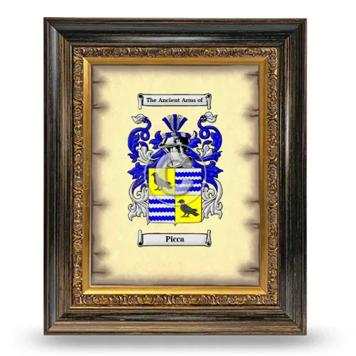 Picca Coat of Arms Framed - Heirloom