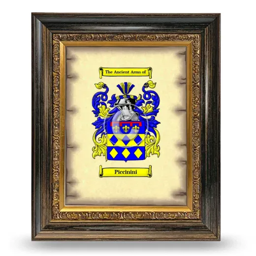 Piccinini Coat of Arms Framed - Heirloom