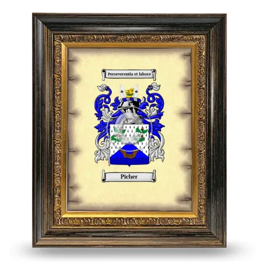 Picher Coat of Arms Framed - Heirloom