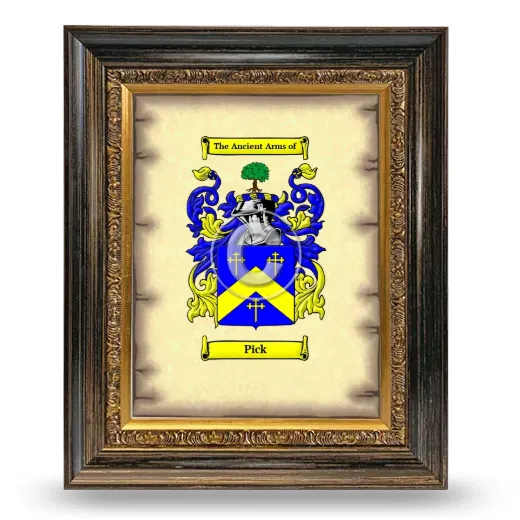 Pick Coat of Arms Framed - Heirloom