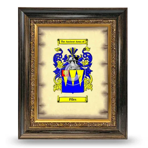 Piles Coat of Arms Framed - Heirloom