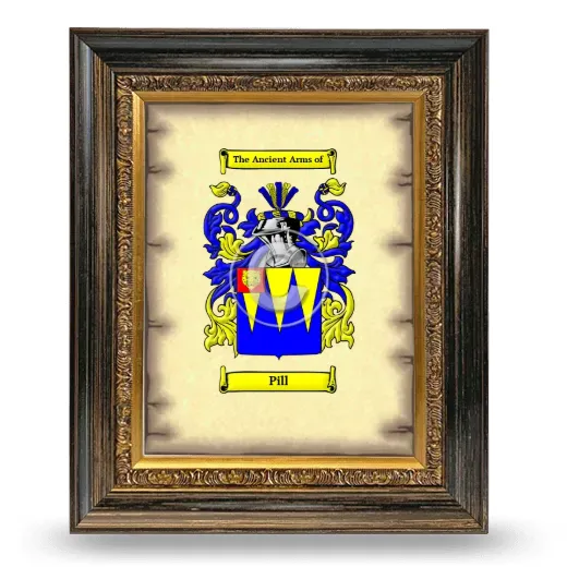 Pill Coat of Arms Framed - Heirloom