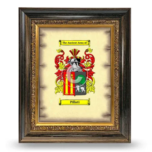 Pillati Coat of Arms Framed - Heirloom