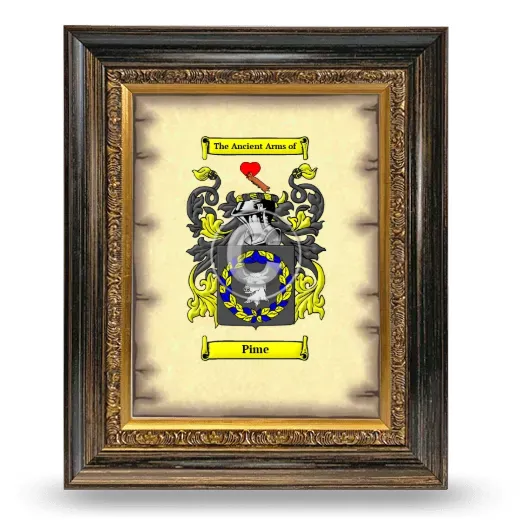 Pime Coat of Arms Framed - Heirloom