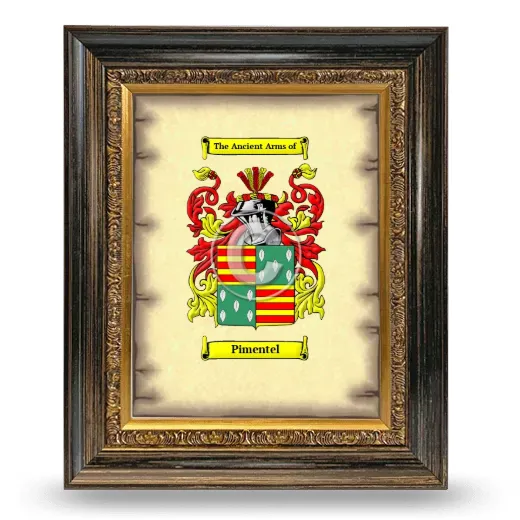 Pimentel Coat of Arms Framed - Heirloom
