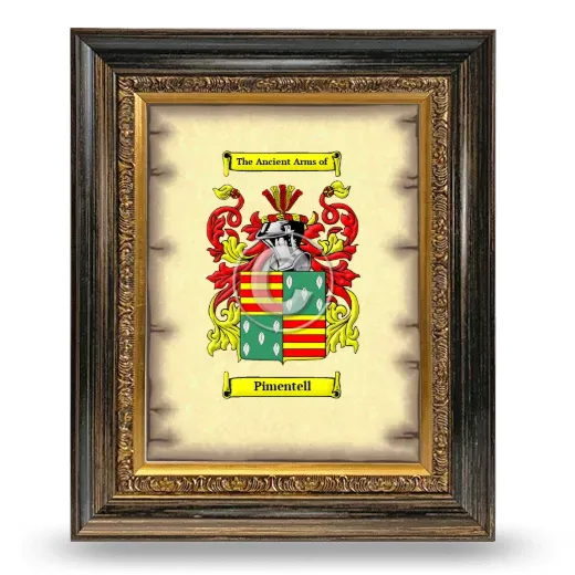 Pimentell Coat of Arms Framed - Heirloom