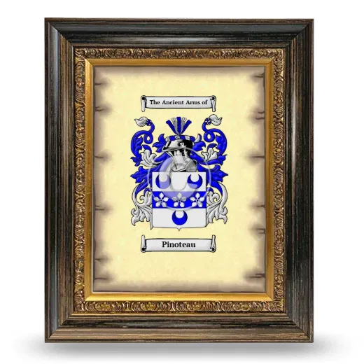 Pinoteau Coat of Arms Framed - Heirloom