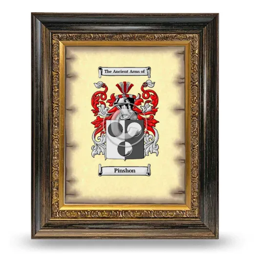 Pinshon Coat of Arms Framed - Heirloom