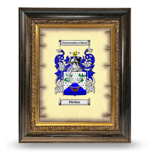 Pitcher Coat of Arms Framed - Heirloom