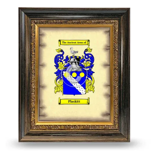 Plaskitt Coat of Arms Framed - Heirloom