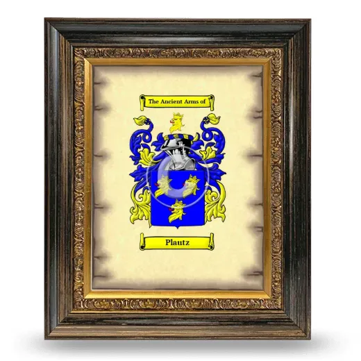 Plautz Coat of Arms Framed - Heirloom