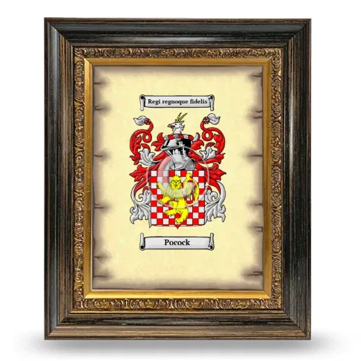 Pocock Coat of Arms Framed - Heirloom