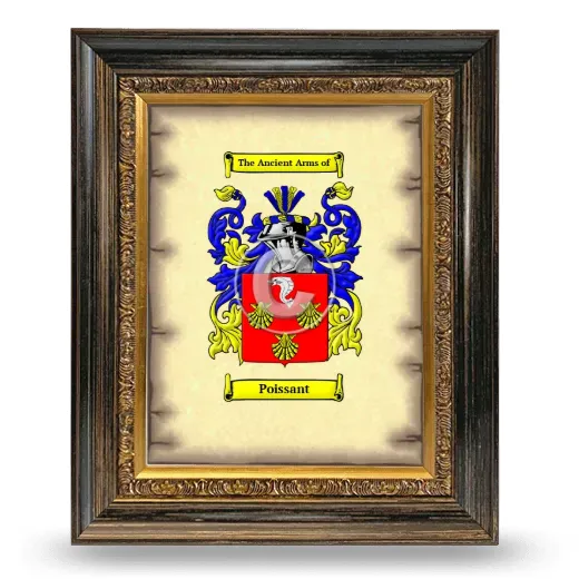Poissant Coat of Arms Framed - Heirloom