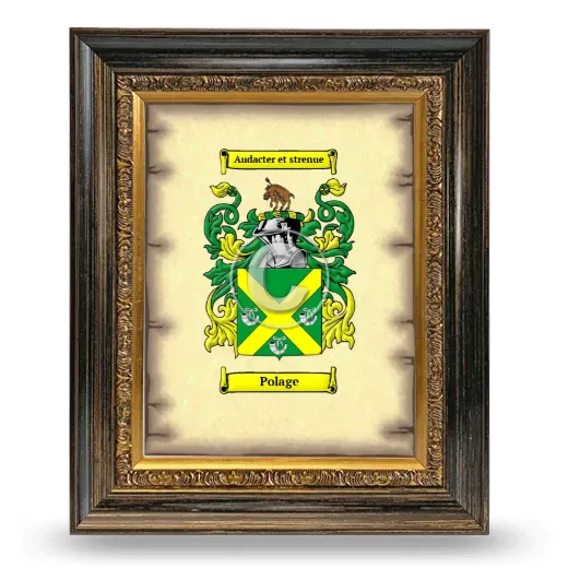 Polage Coat of Arms Framed - Heirloom