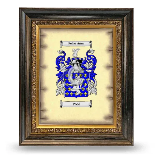 Pool Coat of Arms Framed - Heirloom