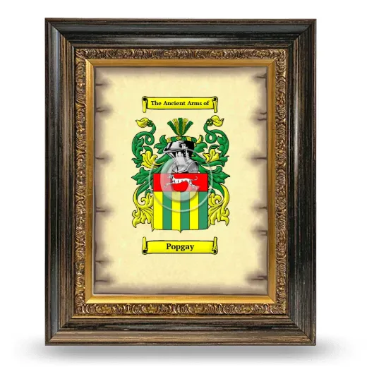 Popgay Coat of Arms Framed - Heirloom